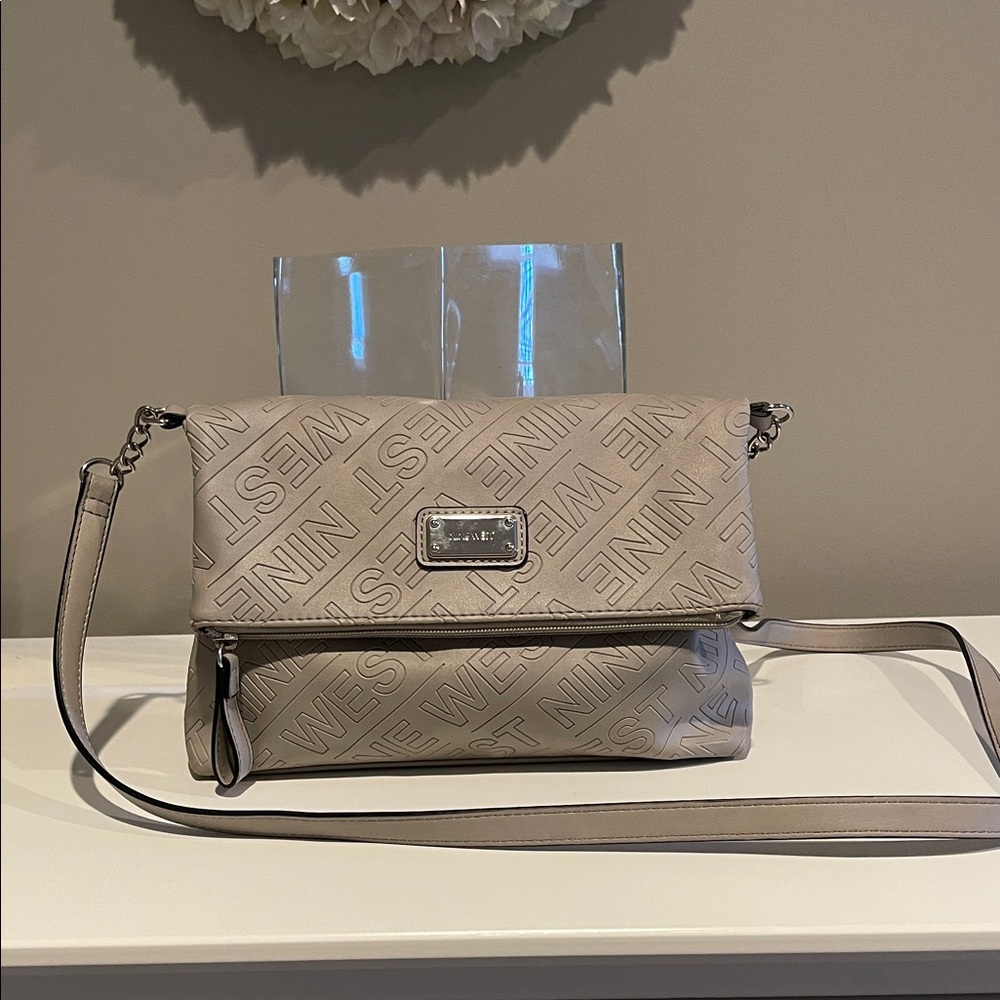 Nine West Grey Logo Crossbody Bag